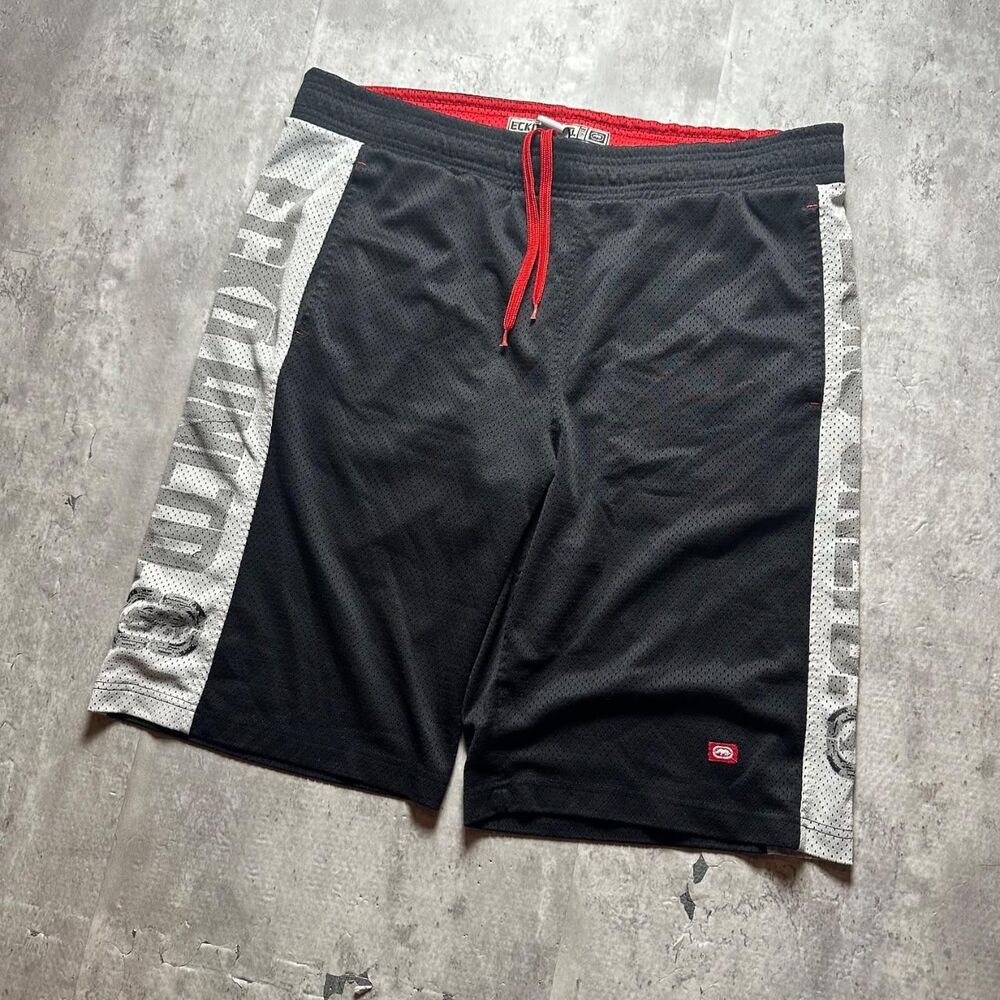 Ecko-unltd Men's Black and Grey Shorts